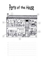 English Worksheet: Parts of the house