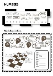 English Worksheet: NUMBERS