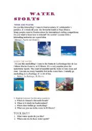 English Worksheet: water sports