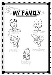 English Worksheet: family