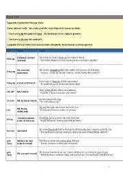 English worksheet: phtasal verbs