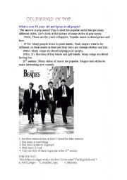 English Worksheet: The history of pop