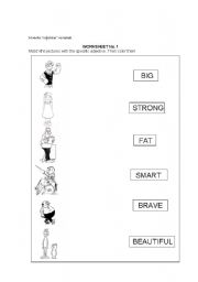 English worksheet: ADJECTIVES MATCH