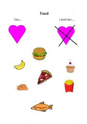 English worksheet: food