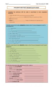 English Worksheet: Present and Past Progressive Quiz