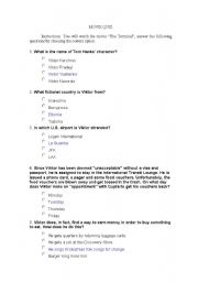 English Worksheet: the terminal movie quiz