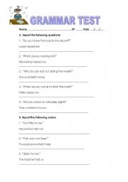 English worksheet: Grammar Test