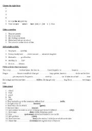 English worksheet: Articles and plural