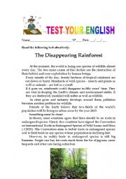 English Worksheet: Test Your English- 