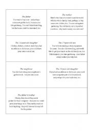 English Worksheet: Role Cards Play