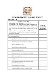 English Worksheet: Find someone who (Present Perfect vs. Past Simple)
