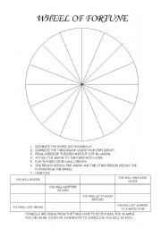 English Worksheet: Wheel of fortune