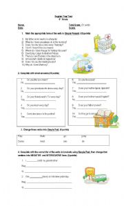 English Worksheet: Grammar Test