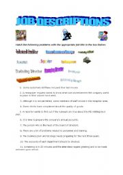 English Worksheet: Job Description Worksheet