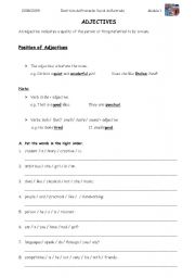 English worksheet: adjectives