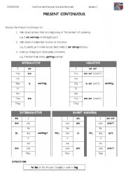 English Worksheet: present continuous