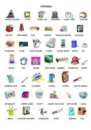 English Worksheet: UTENSILS