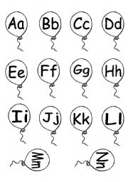 English worksheet: Alphabet Balloons