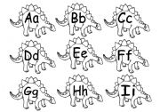 English Worksheet: Alphabet Dinosaurs