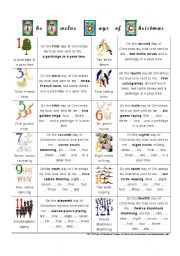 English Worksheet: The Twelve Days of Christmas