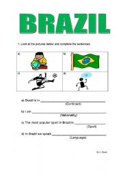 English worksheet: BRAZIL - Guided Writing 1