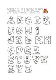 English Worksheet: XMAS ALPHABET