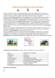 English Worksheet: Kenya - elephants