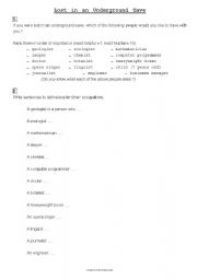 English worksheet: Lost in an underground cave