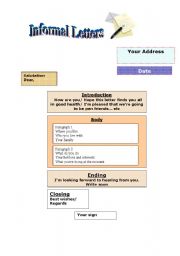 English Worksheet: Informal letter