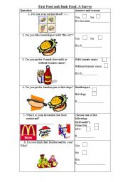 English Worksheet: fast food