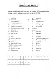 English worksheet: Whos the Boss?