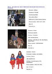 English Worksheet: PERSONAL INFORMATION