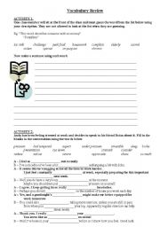 English worksheet: Vocabulary Review