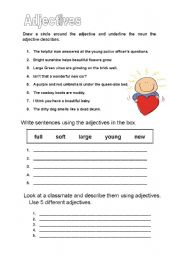 English worksheet: ADJECTVES