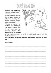 English worksheet: australia