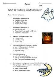 English Worksheet: What do you know about Halloween?