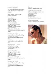 English Worksheet: No one, by Alicia Keys