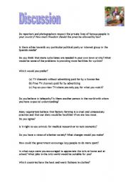 English Worksheet: Discussion 4