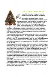 English Worksheet: THE CHRISTMAS TREE