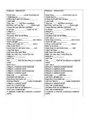 English Worksheet: Madonna - Material girl