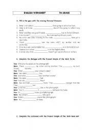 English worksheet: Woksheet 7th grade