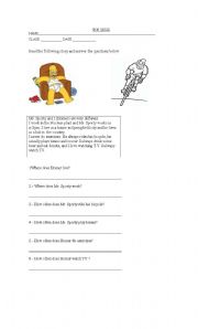 English Worksheet: Pop quiz ( adverbs of time and present simple)