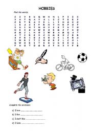 English worksheet: Hobbies 2