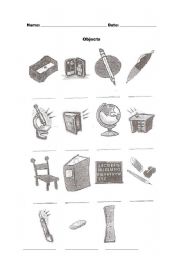 English Worksheet: Classroom objects