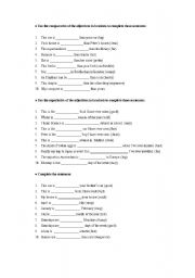 English Worksheet: comparartives and superlatives