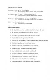 English Worksheet: Conjunctions: Purpose