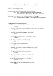 English Worksheet: Subordinate clauses: Reason and explanation