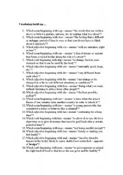 English worksheet: Vocabulary build-up