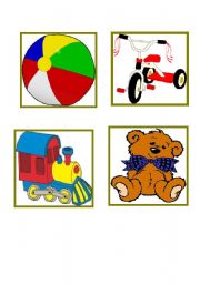 English Worksheet: toys flash cards