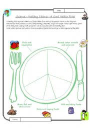 English Worksheet: Healthy eating